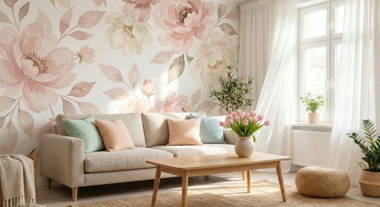 Best Spring Living Room Wallpaper Ideas (2026) – Peel-and-Stick Trends, Floral Designs & Budget Decor Tips
